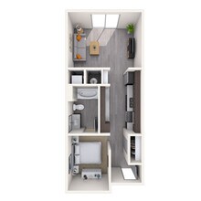 Studio 0x1 605-628 SF 225 floor plan